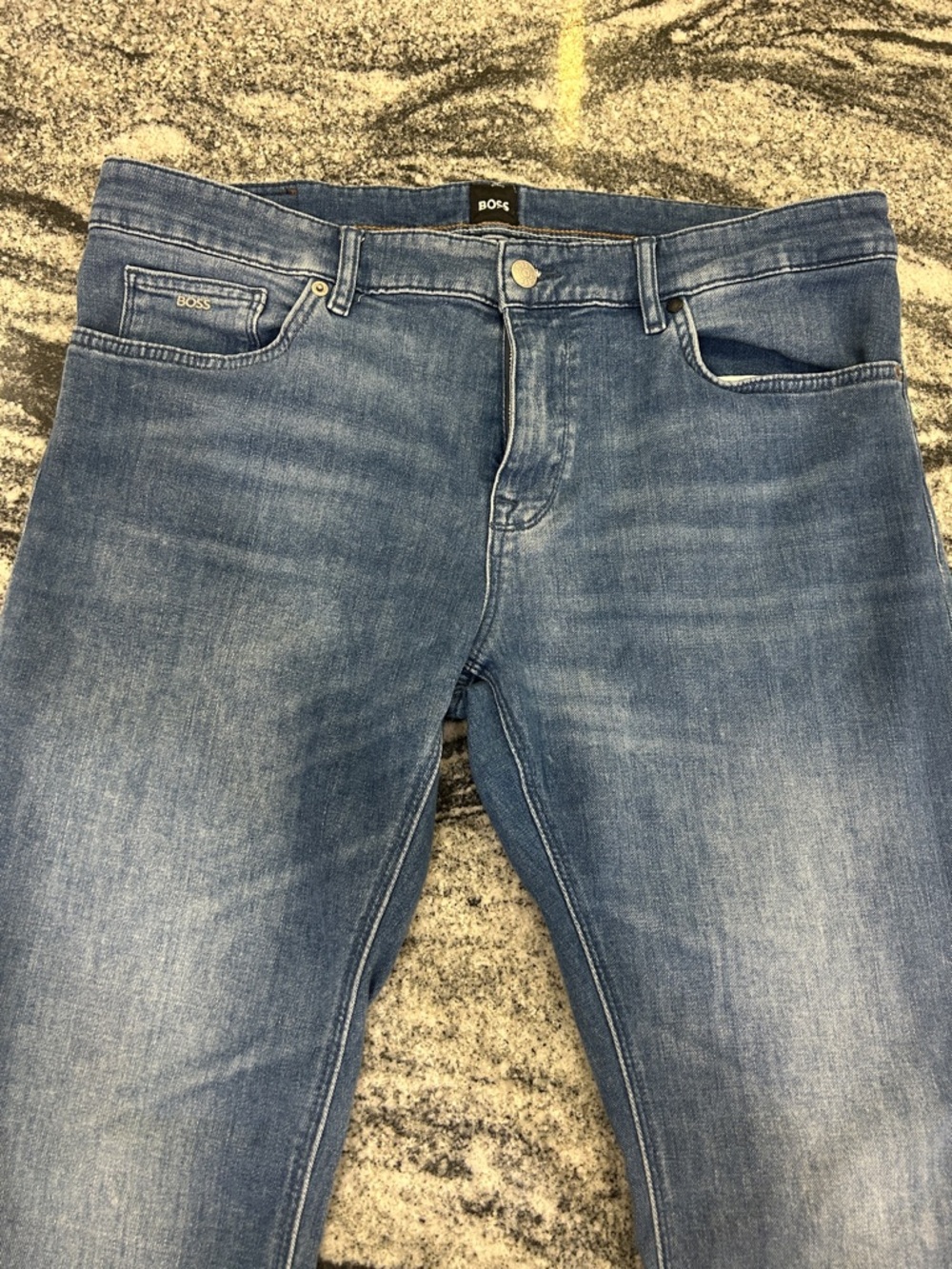 BOSS Men's Light Blue Slim Straight Jeans